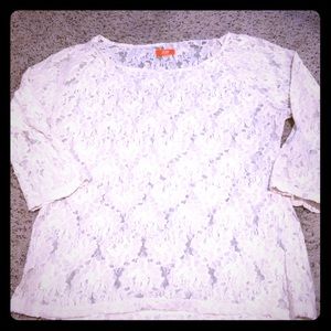 JOE Fresh Cream Lace 3/4 Sleeve Shirt
